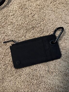 Athleta Black Nylon Card Holder with Carabiner